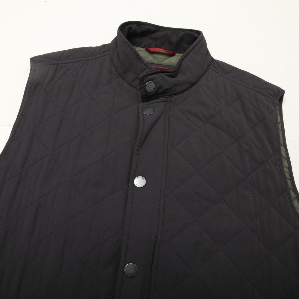 UNTUCKit Vest Mens Medium Black Woodcrest Quilted Insulated Nylon Snap Front